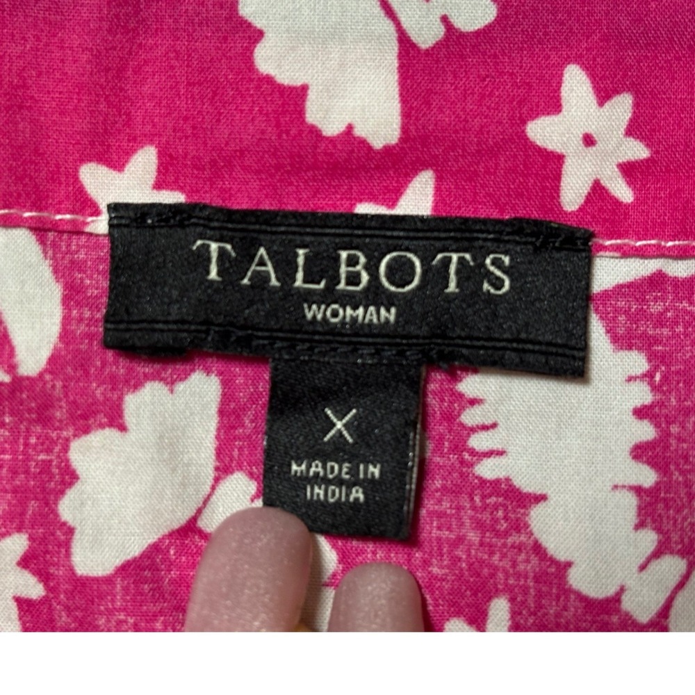 Talbots Tunic Top Womens 1X Pink Lobster Starfish Cotton Nautical 3/4 Sleeve - Picture 11 of 14